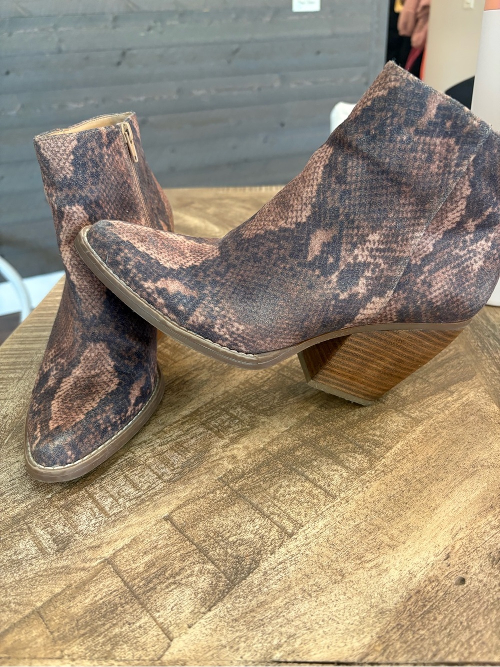 Madden Girl Brown Snake-Print Ankle Booties